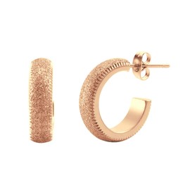 555Jewelry Stainless Steel Sparkly Huggie Open Hoop Earrings for Women and Girls, Metal, n. v.