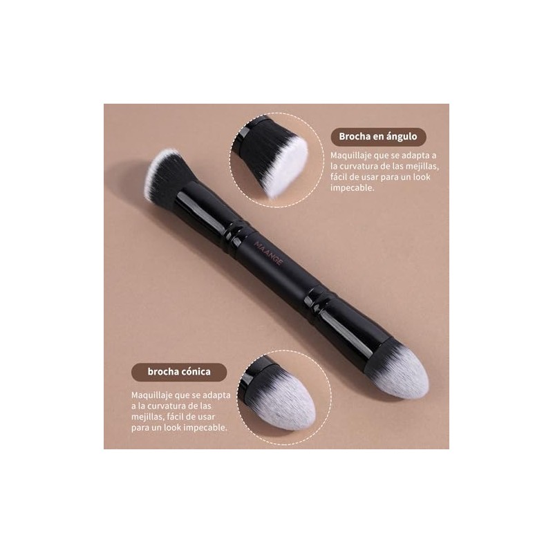 Maange 12pcs Brochas Maquillaje Doble Punta Esponjas Pulir Líquidos Cremas