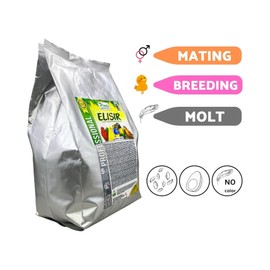 GLOBAL LUXURY MANAGEMENT PINETA Elisir Superdryfood White 5 lb - Egg Paste, High Protein & Fat Bird Food for Breeding and Daily Feed for Canaries Finches Parrots and Other Small Birds No Color Added