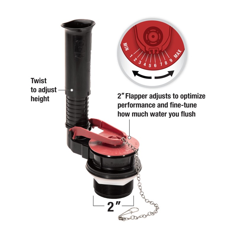 Fluidmaster K-507A-008 Universal 2-Inch Adjustable Toilet Flush Valve Repair Kit