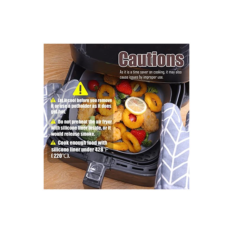 Golden Associate Silicone Liners for Air Fryer - 2 Pack