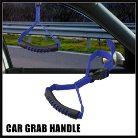 Hihaha Car Grab Handle Adjustable Standing Aid Vehicle Assist Grip Handle Support Bar Safety Portable Nylon Grip Handle Car Assist Device Blue Durable Material