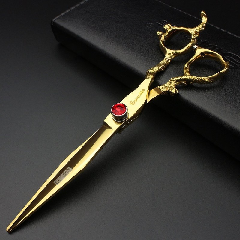 Gold and Black Gold Dragon 7 Inch Professional Hair Styling Scissors