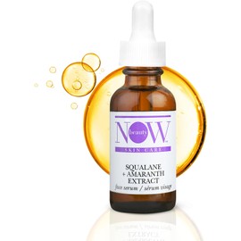 NOW BEAUTY Squalane & Amaranth Extract Face Serum – Pore Minimizer for face – Skin Brightening Face Oil - Anti-Aging & Hydrating Skincare– Travel Size - Sulfate & Paraben Free – For Men & Women - 1 oz