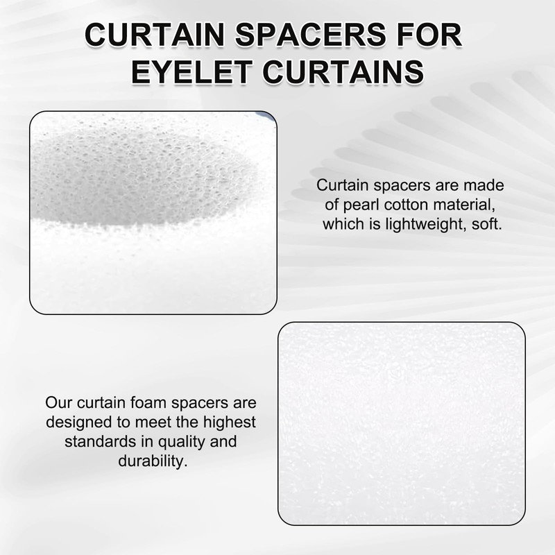 20 Pcs Curtain Spacers, Plastic Spacers for Eyelet Curtains, 50mm