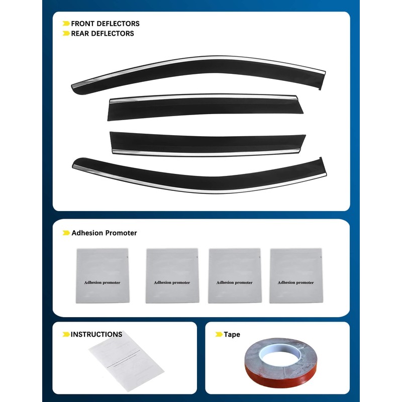 CXZHAZD Shatterproof Tape-On Rain Guards for Nissan Kicks 2025 2026