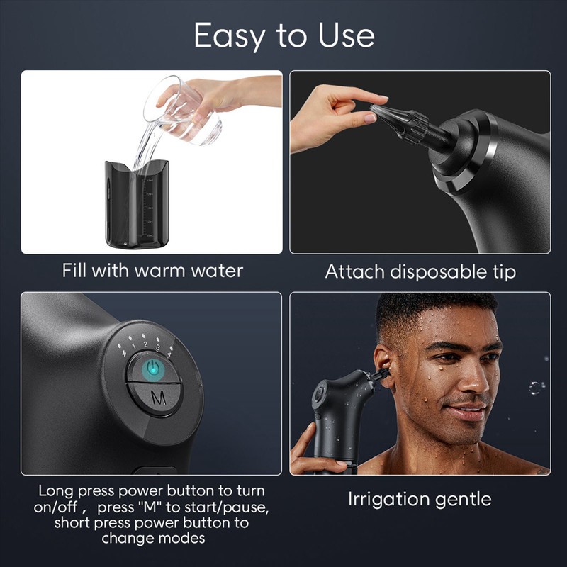 Electric Ear Wax Removal Kit Water Powered Automatic 4 Pressure