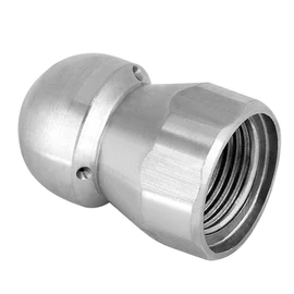 Sewer Jetter Nozzle Kit w/Hydro Jet, Random Flow & Button Sealing for Drain Cleaning，Stainless Steel 3/8 Inch - 4000 PSI (1, Silver)