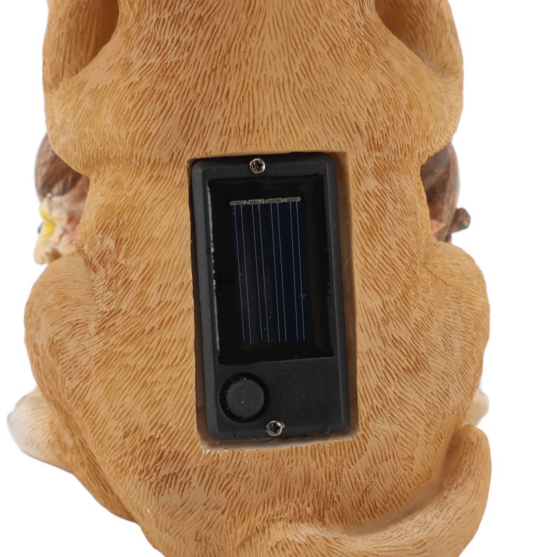 Solar Powered LED Light Dog Statue Decoration Solar Powered Puppy