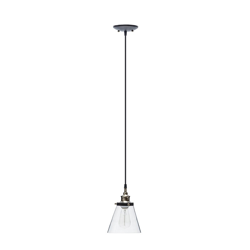 Jackson 1-Light Pendant, Antique Brass, Bronze Accent, Glass Shade,64750