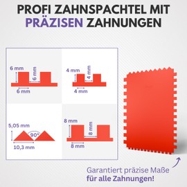 Filzada® 3 x Plastic Toothed Spatulas, Serrated Glue Spatula, Various Applications: Tile Spatula, Effect Spatula, Structural Spatula, Glue Application Spatula with Perfect Teeth