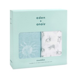 aden + anais ASWC20014J Baby Gift Baby Gift Moslin Swaddle, Swaddle, Swaddle, 47.2 x 47.2 inches (120 x 120 cm), 0 Months - 2 Pieces, 47.2 x 47.2 inches (120 x 120 cm)