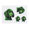Azeeda 4 x 'Grüne Pudel Pixel Art' Temporäre Tattoos -