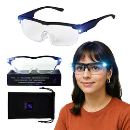 UV Lit Optical Glasses with LED Light – Multi-Purpose Sanitary Inspection Tool for Bed Bugs, Pet Stains, Mold, Leaks, Counterfeit Detection, Home, Travel & Auto Use