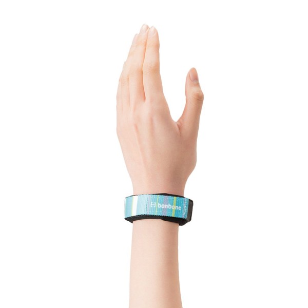 Bonbone Wrist Support Slim Wristband 141 Aqua Border Fly