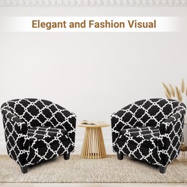 Treaful Club Chair Slipcover, 1-Piece Non-Slip Stretch Club Chair Covers 2 Packs, Washable Round Soft Armchair Sofa Cover Removable Couch Furniture Slipcovers for Bar Living Room Hotel Counter