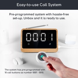 Callovo Wireless Call Light System with Call Buttons for Elderly at Home Bell for Clinic, Seniors, Assisted Living, Emergency, Wellness Center, Hospital Restaurant, Maple Wood