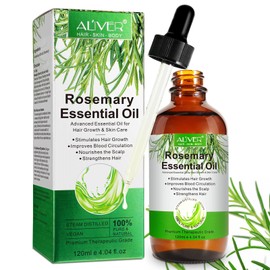 Rosemary Oil for Hair Growth & Skin Care - 100% Pure Rosemary Essential Oil for Eyebrow and Eyelash, Nourishes The Scalp, Stimulates Hair Growth for Men Women 120ML