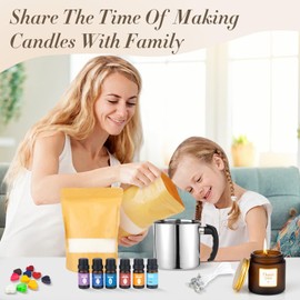 FEILOONG Candle Making Kit for Adults Beginners, Complete Candle Making Supplies Include Soy Wax, Candle Jars, Scents, Wicks & More, DIY Starter Candle Making Full Set, Arts Crafts Kit
