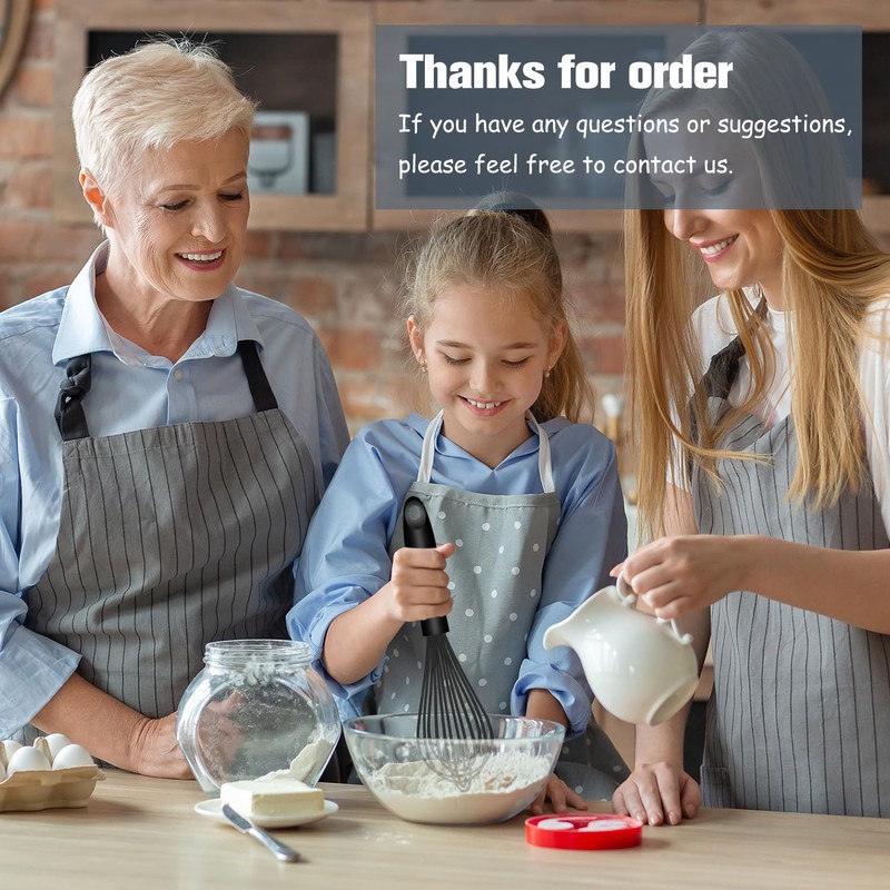 OYV Dishwasher Safe Silicone Whisk, Sealed Waterproof Design Set of