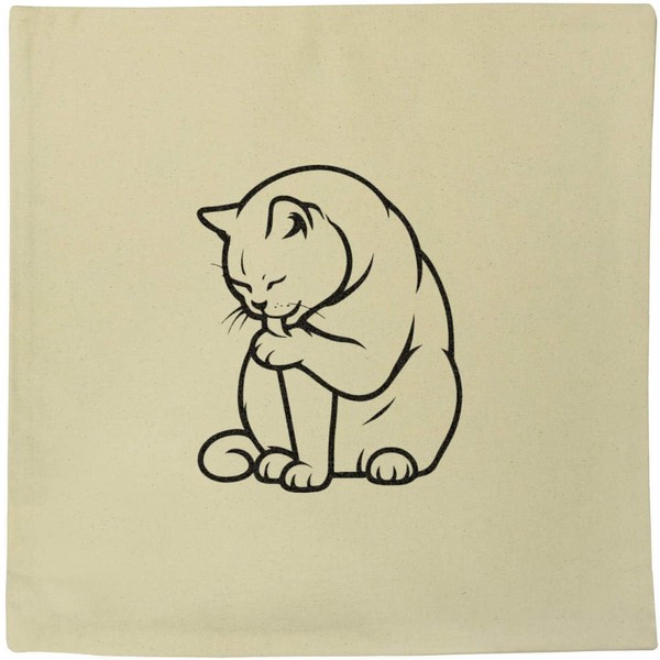 Azeeda 40cm x 40cm 'British Shorthair Cat Licking Paw' Canvas