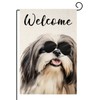 TopPacific Welcome Shih Tzu with Sunglasses Garden Flag Small Vertical
