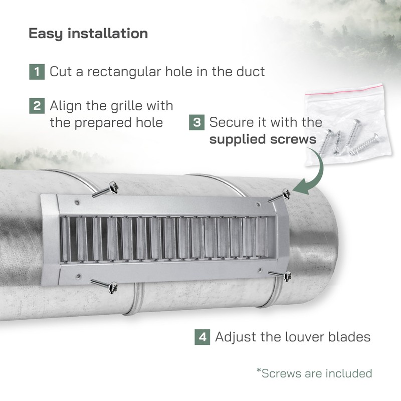 Vent Systems 17" x 5" Inch Galvanized Steel Louvered Air