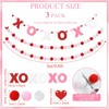 QOUBAI 3pcs Valentine's Day Garland Felt Ball Garland 10ft Pompom