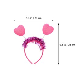 FRCOLOR 4 Pieces Valentine's Day Heart Headband with Sequins Love Heart Headdress Glitter Purple Tinsel Headpiece for New Year Wedding Birthday Party Gift