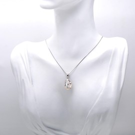 925 Sterling Silver Dripping on Cultured Freshwater Baroque Pearl Pendant Necklace, White Gold Plated