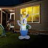 6.5FT High Easter Blue Bunny Holding Easter Egg Inflatable Yard