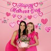 Mother's Day Banner Mother's Birthday Party Decorations Red Happy Mother's