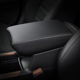 Cubierta de consola central automotriz JXCRAFT para CRV, funda de reposabrazos de coche de piel sintética, protector de caja de asiento, ajuste personalizado, compatible con CRV 2017-2021, color negro