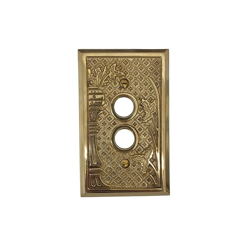 Victorian Style Single Gang Push Button Switch Cover Plate Cast