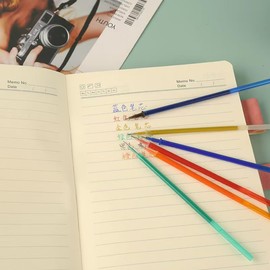 MROOFUL Gel Ink Pens Refills Set 20 50 100 Pcs 6 Colors(Blue Red Green Orange Purple Black) Erasable Pen Refills 0.5mm Washable Handle Magic Erasable Gel Pen Cartridge Stationery (Green, 100)