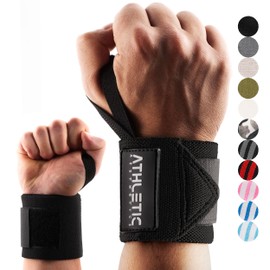 ATHLETIC AESTHETICS Wrist Bandages Fitness - Wrist Wrap (45 cm in Pair) Wrist Support for Strength Training, Fitness, Bodybuilding, Crossfit - Wrist Support (Black 2.0)