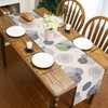 Inhobbok Table Runner Light Grey Dahlia Flower Linen Modern Attractive