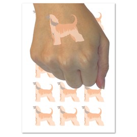 Afghan Hound Dog Solid Temporary Tattoo Water Resistant Fake Body Art Set Collection - 15 2" Tattoos (1 Sheet)