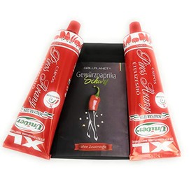 Univer Hot Pepper Cream 2 x 240 g XL and Grillplanet Paprika Powder Sharp 1 x 50 g Bag