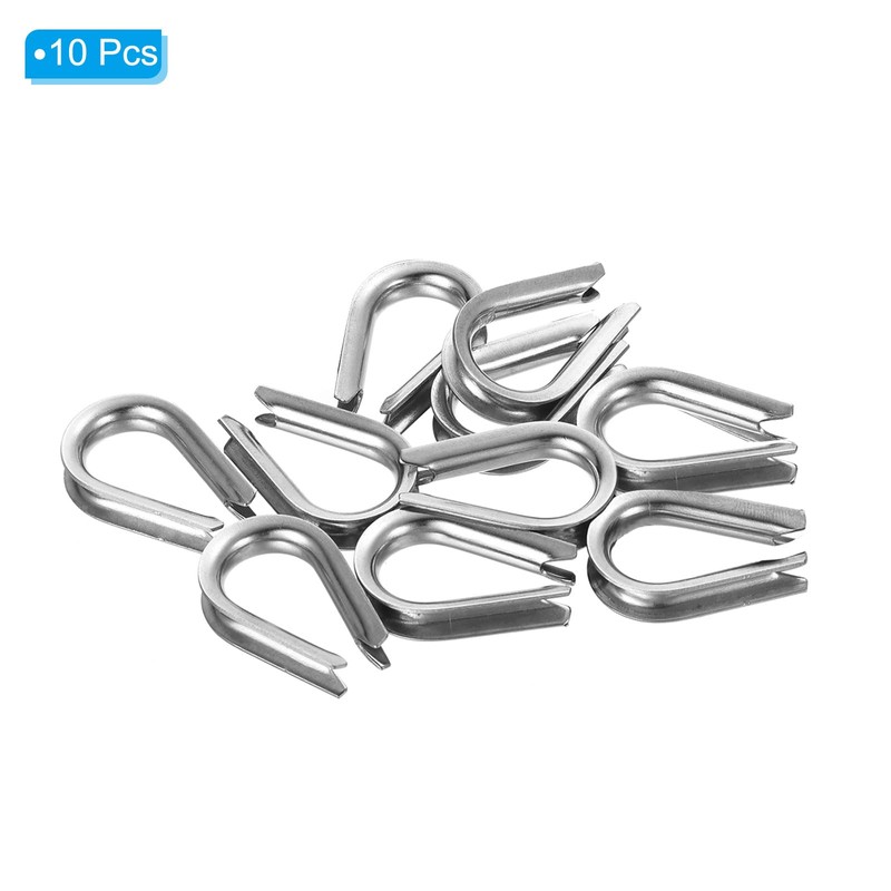 PATIKIL 10 Pack 5mm 3/16" Wire Rope Sleeves Cable Sleeves