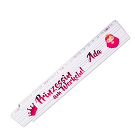 Ruler with Name Ada and Beautiful Motif - Princess at Work - for Women | Metre Measure | Link Scale Printed with Name | Many Names to Choose From