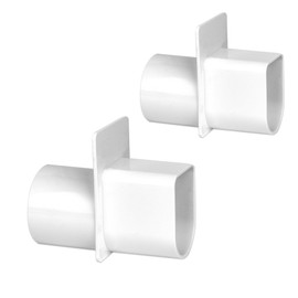 (2 Pcs) Deck Drain Adapter, fit for Stegmeier Channel Drain, Frontier Deck Drain, Deck Drain, fit 1 1/2" Schedule 40 Pipe, White, Pool Deck Drain Plug, Pool Drain Channel Adapter