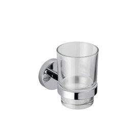 Croydex Flexi-Fix Epsom Tumbler & Holder, Chrome