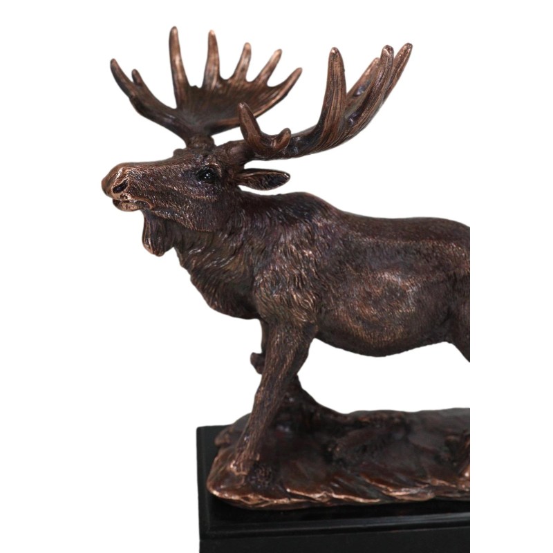 The Emperor Wild Elk Bull Moose Statue Bronze Electroplated Figurine
