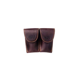 FRENCH HORN MOUTHPIECE POUCH (3 MODELS). CRAZY HORSE LEATHER. (Double, Brown)
