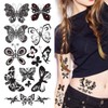 Supperb® Temporary Tattoos - Black & White Butterflies