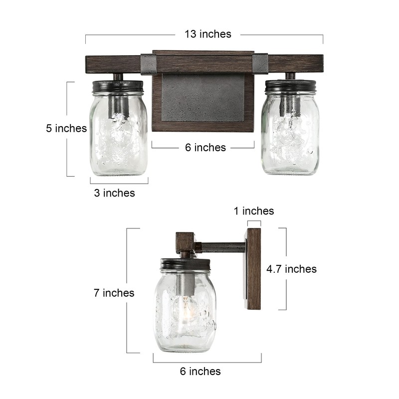 classy leaves Bathroom Light Fixtures, 2-Light Mason Jar Vanity Lights,