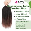 BAOTA Senegalese Twist Crochet Hair for Kids Ombre Brown 12