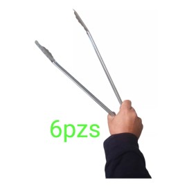 Genéricos varios Pinzas De Metal 40cm Multiusos Pan O Carne Asada 6 Piezas