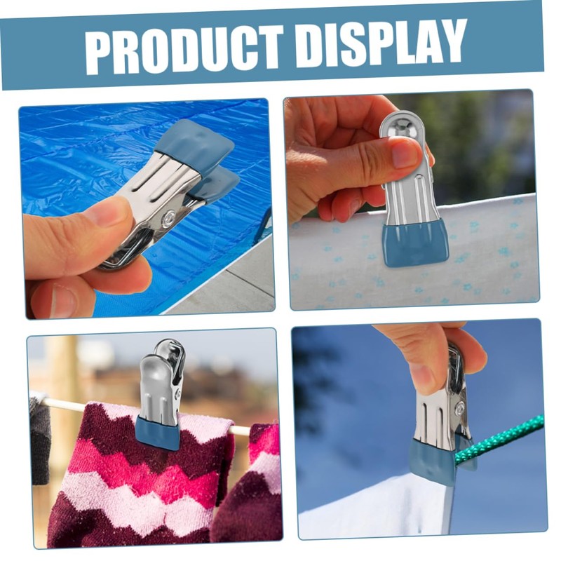 CAXUSD 50pcs Heavy Duty Stainless Steel Pool Cover Clamps Non-